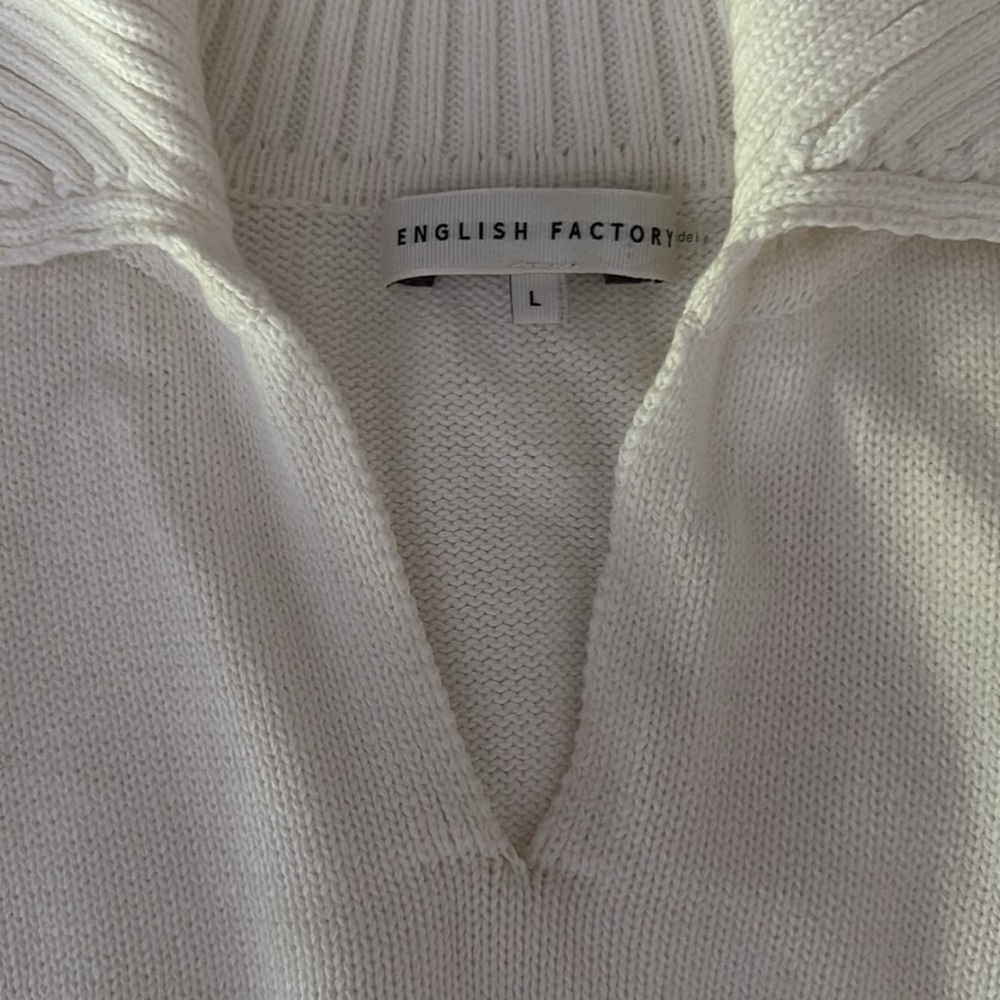 NWT English Factory Long-Sleeve Polo Twofer Midi Dress Sz L - Picture 9 of 9